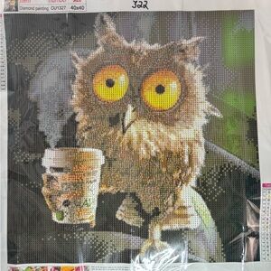 322- Owl And Coffee Diamond Painting Kit